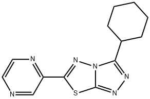 3-cyclohexyl-6-(2-pyrazinyl)[1,2,4]triazolo[3,4-b][1,3,4]thiadiazole Struktur