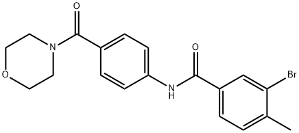 3-bromo-4-methyl-N-[4-(4-morpholinylcarbonyl)phenyl]benzamide Struktur