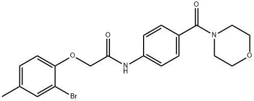 2-(2-bromo-4-methylphenoxy)-N-[4-(4-morpholinylcarbonyl)phenyl]acetamide Struktur