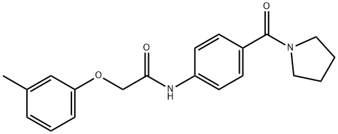 2-(3-methylphenoxy)-N-[4-(1-pyrrolidinylcarbonyl)phenyl]acetamide Struktur