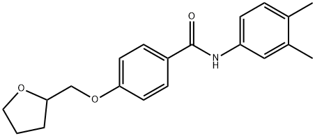 N-(3,4-dimethylphenyl)-4-(tetrahydro-2-furanylmethoxy)benzamide Struktur