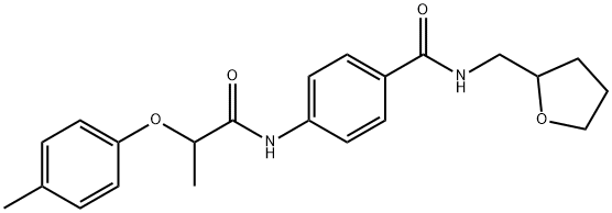 4-{[2-(4-methylphenoxy)propanoyl]amino}-N-(tetrahydro-2-furanylmethyl)benzamide Struktur