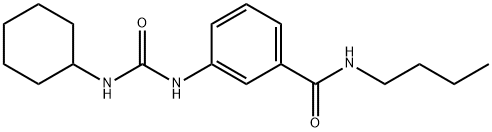 N-butyl-3-{[(cyclohexylamino)carbonyl]amino}benzamide Struktur