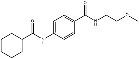 4-[(cyclohexylcarbonyl)amino]-N-(2-methoxyethyl)benzamide Struktur