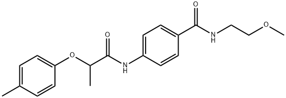 N-(2-methoxyethyl)-4-{[2-(4-methylphenoxy)propanoyl]amino}benzamide Struktur