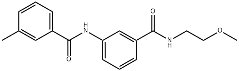 N-(3-{[(2-methoxyethyl)amino]carbonyl}phenyl)-3-methylbenzamide Struktur