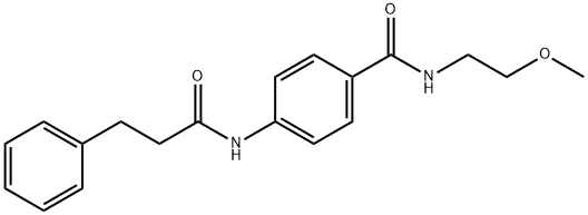 N-(2-methoxyethyl)-4-[(3-phenylpropanoyl)amino]benzamide Struktur