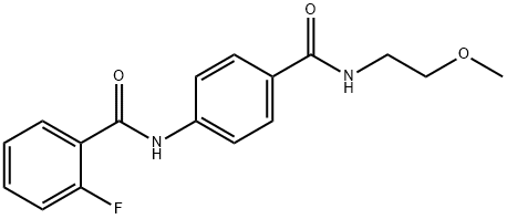 2-fluoro-N-(4-{[(2-methoxyethyl)amino]carbonyl}phenyl)benzamide Struktur