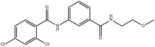 2,4-dichloro-N-(3-{[(2-methoxyethyl)amino]carbonyl}phenyl)benzamide Struktur