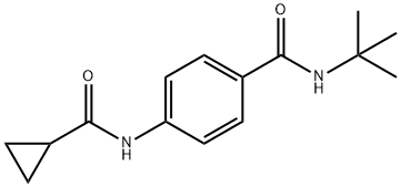 N-(tert-butyl)-4-[(cyclopropylcarbonyl)amino]benzamide Struktur