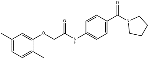 2-(2,5-dimethylphenoxy)-N-[4-(1-pyrrolidinylcarbonyl)phenyl]acetamide Struktur