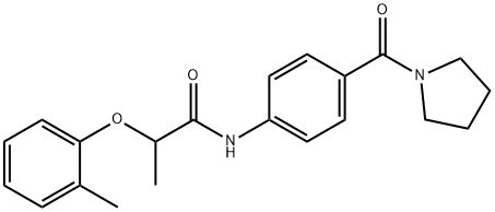 2-(2-methylphenoxy)-N-[4-(1-pyrrolidinylcarbonyl)phenyl]propanamide Struktur