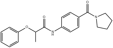 2-phenoxy-N-[4-(1-pyrrolidinylcarbonyl)phenyl]propanamide Struktur