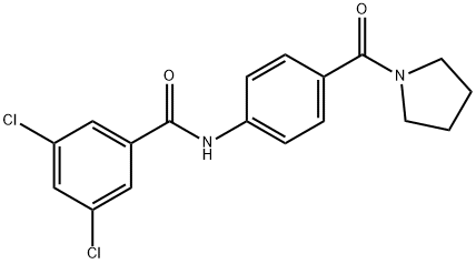 3,5-dichloro-N-[4-(1-pyrrolidinylcarbonyl)phenyl]benzamide Struktur