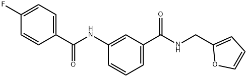 3-[(4-fluorobenzoyl)amino]-N-(2-furylmethyl)benzamide Struktur