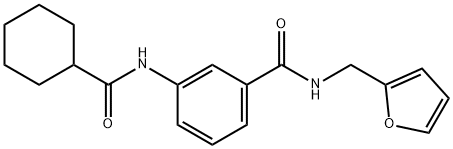 3-[(cyclohexylcarbonyl)amino]-N-(2-furylmethyl)benzamide Struktur