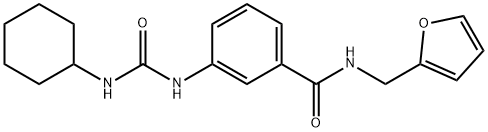 3-{[(cyclohexylamino)carbonyl]amino}-N-(2-furylmethyl)benzamide Struktur