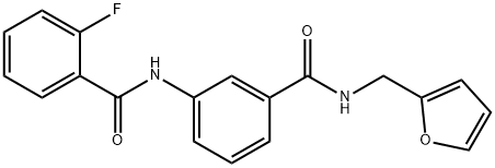 2-fluoro-N-(3-{[(2-furylmethyl)amino]carbonyl}phenyl)benzamide Struktur