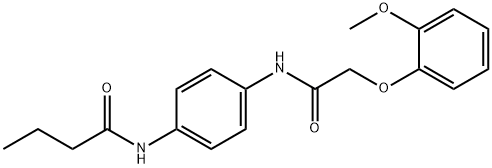 N-(4-{[2-(2-methoxyphenoxy)acetyl]amino}phenyl)butanamide Struktur