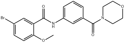 5-bromo-2-methoxy-N-[3-(4-morpholinylcarbonyl)phenyl]benzamide Struktur