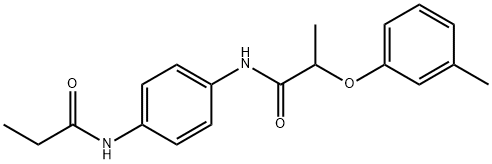 2-(3-methylphenoxy)-N-[4-(propionylamino)phenyl]propanamide Struktur