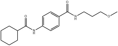 4-[(cyclohexylcarbonyl)amino]-N-(3-methoxypropyl)benzamide Struktur