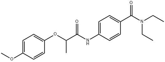 N,N-diethyl-4-{[2-(4-methoxyphenoxy)propanoyl]amino}benzamide Struktur