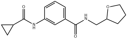 3-[(cyclopropylcarbonyl)amino]-N-(tetrahydro-2-furanylmethyl)benzamide Struktur