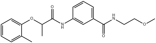 N-(2-methoxyethyl)-3-{[2-(2-methylphenoxy)propanoyl]amino}benzamide Struktur