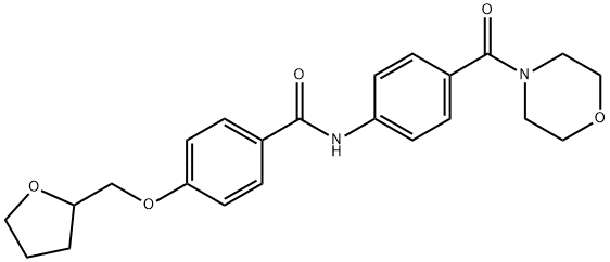 N-[4-(4-morpholinylcarbonyl)phenyl]-4-(tetrahydro-2-furanylmethoxy)benzamide Struktur