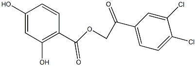 2-(3,4-dichlorophenyl)-2-oxoethyl 2,4-dihydroxybenzoate Struktur