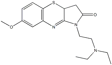 1-[2-(diethylamino)ethyl]-7-methoxy-3,3a-dihydropyrrolo[3,2-b][1,4]benzothiazin-2(1H)-one Struktur