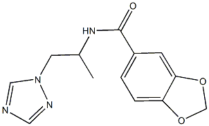 N-[1-methyl-2-(1H-1,2,4-triazol-1-yl)ethyl]-1,3-benzodioxole-5-carboxamide Struktur