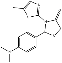 2-[4-(dimethylamino)phenyl]-3-(5-methyl-1,3-thiazol-2-yl)-1,3-thiazolidin-4-one Struktur