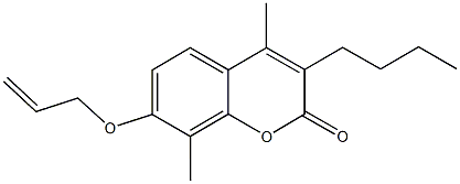 3-butyl-4,8-dimethyl-7-(prop-2-enyloxy)-2H-chromen-2-one Struktur