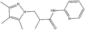 2-methyl-N-(2-pyridinyl)-3-(3,4,5-trimethyl-1H-pyrazol-1-yl)propanamide Struktur