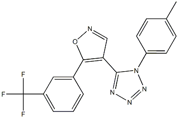 1-(4-methylphenyl)-5-{5-[3-(trifluoromethyl)phenyl]-4-isoxazolyl}-1H-tetraazole Struktur