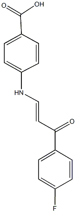 4-{[3-(4-fluorophenyl)-3-oxo-1-propenyl]amino}benzoic acid Struktur