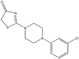 2-[4-(3-chlorophenyl)-1-piperazinyl]-1,3-thiazol-4(5H)-one Struktur