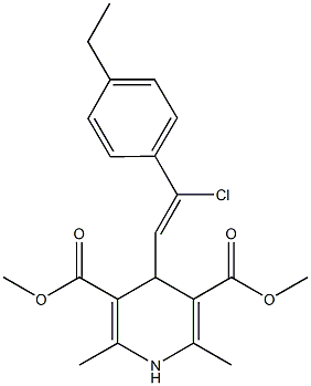 dimethyl 4-[2-chloro-2-(4-ethylphenyl)vinyl]-2,6-dimethyl-1,4-dihydro-3,5-pyridinedicarboxylate Struktur