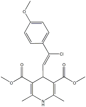 dimethyl 4-[2-chloro-2-(4-methoxyphenyl)vinyl]-2,6-dimethyl-1,4-dihydro-3,5-pyridinedicarboxylate Struktur