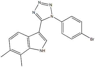 3-[1-(4-bromophenyl)-1H-tetraazol-5-yl]-6,7-dimethyl-1H-indole Struktur