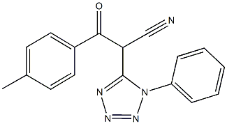 3-(4-methylphenyl)-3-oxo-2-(1-phenyl-1H-tetraazol-5-yl)propanenitrile Struktur