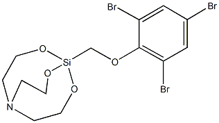 1-{[(2,4,6-tribromophenyl)oxy]methyl}-2,8,9-trioxa-5-aza-1-silabicyclo[3.3.3]undecane Struktur