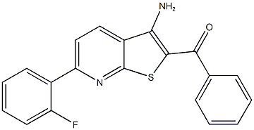 [3-amino-6-(2-fluorophenyl)thieno[2,3-b]pyridin-2-yl](phenyl)methanone Struktur