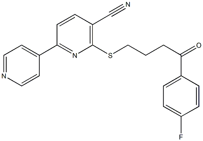 3-cyano-2-{[4-(4-fluorophenyl)-4-oxobutyl]sulfanyl}-4',6-bipyridine Struktur