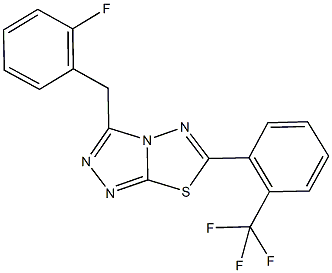 3-(2-fluorobenzyl)-6-[2-(trifluoromethyl)phenyl][1,2,4]triazolo[3,4-b][1,3,4]thiadiazole Struktur