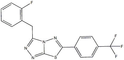 3-(2-fluorobenzyl)-6-[4-(trifluoromethyl)phenyl][1,2,4]triazolo[3,4-b][1,3,4]thiadiazole Struktur