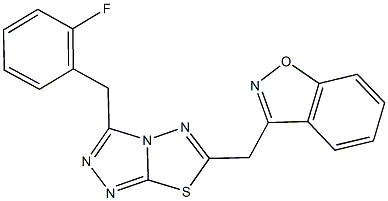 3-{[3-(2-fluorobenzyl)[1,2,4]triazolo[3,4-b][1,3,4]thiadiazol-6-yl]methyl}-1,2-benzisoxazole Struktur