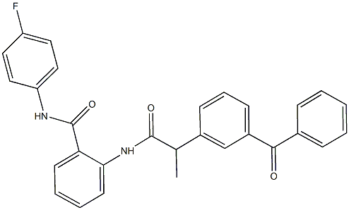 2-{[2-(3-benzoylphenyl)propanoyl]amino}-N-(4-fluorophenyl)benzamide Struktur